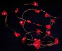 LED-Lichterkette 20teilig-rote Herzen/Biegedraht 