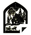 Gotisches Fensterbild-Haus im Wald 