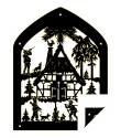 Gotisches Fensterbild-Jagdhütte 