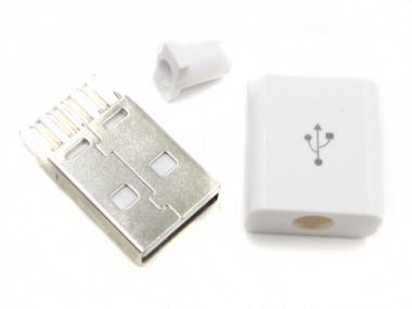 USB-Stecker, montierbar, weiß 