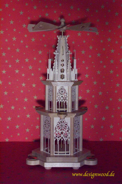 Weihnachtspyramide 62cm Neogotik Kerzen 