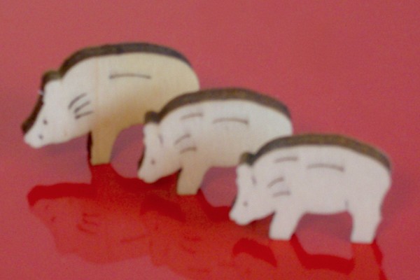 Wildschweingruppe, Pappel, gelasert 7cm