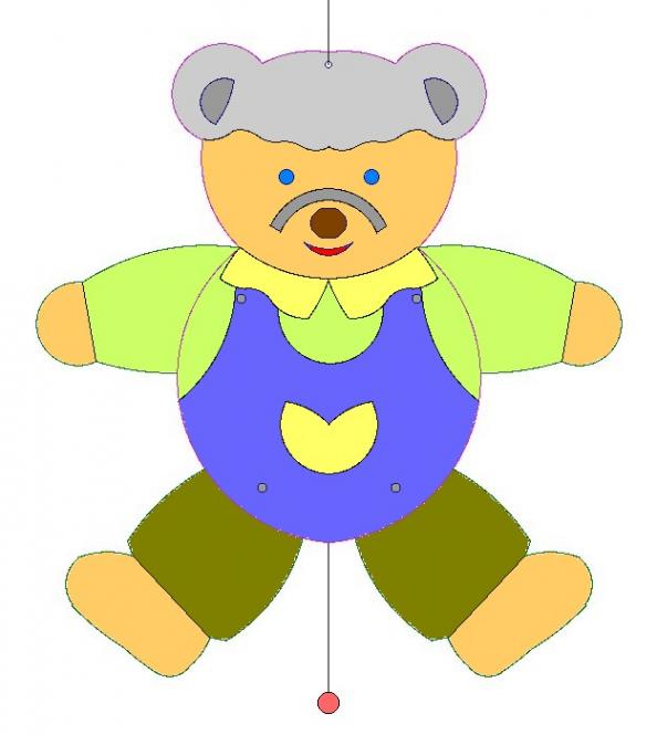 Hampelmann-Teddybär Laubsägevorlage
